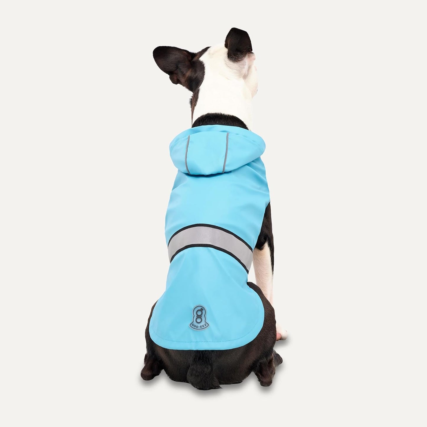 Goo-Eez Reflective Hooded Raincoat Baby Blue/Grey XXLarge