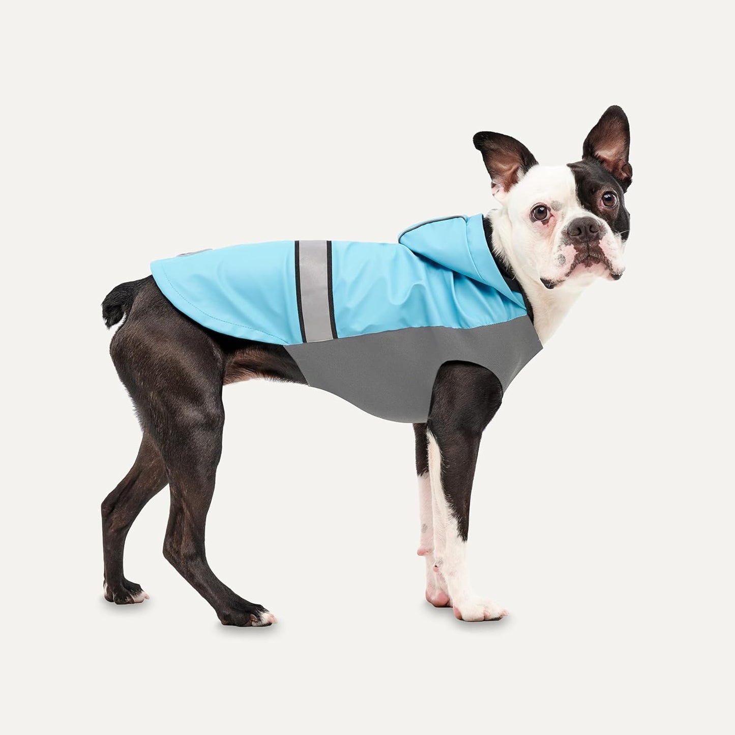 Goo-Eez Reflective Hooded Raincoat Baby Blue/Grey XXLarge