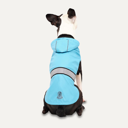 Goo-Eez Reflective Hooded Raincoat Baby Blue/Grey Large